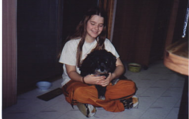 Eee, yay!! I love this pic so much! Its a pic of me and my dog, Bozo, who passed away last spring...v_v